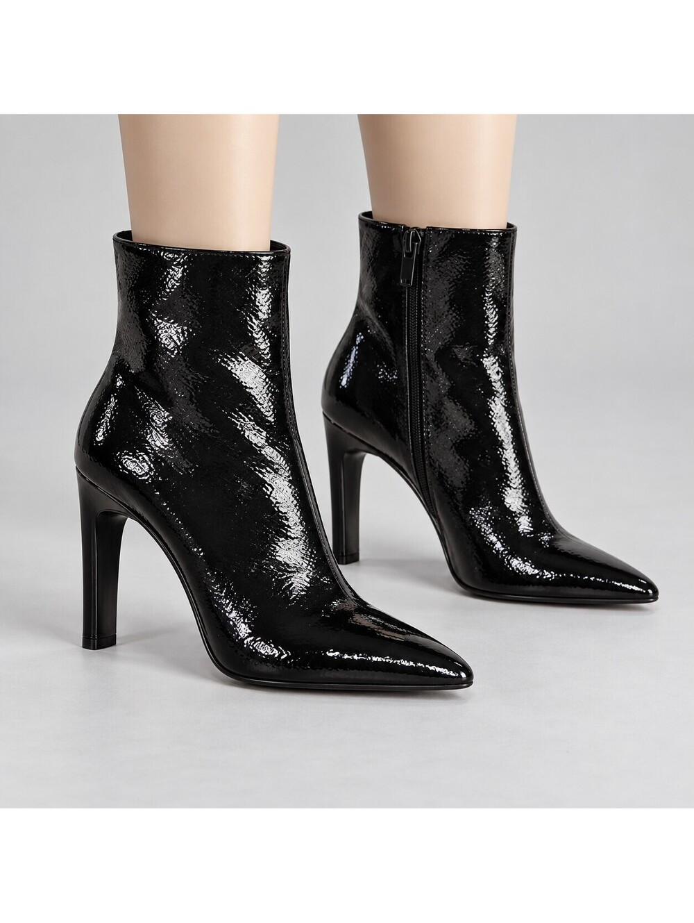 Mix No. 6 Women’s Black Patent Leather Stiletto Ankle Boots Size 8 New